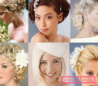 Свадба фризури за кратка коса - 100 убави слики